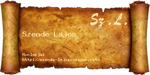 Szende Lajos névjegykártya